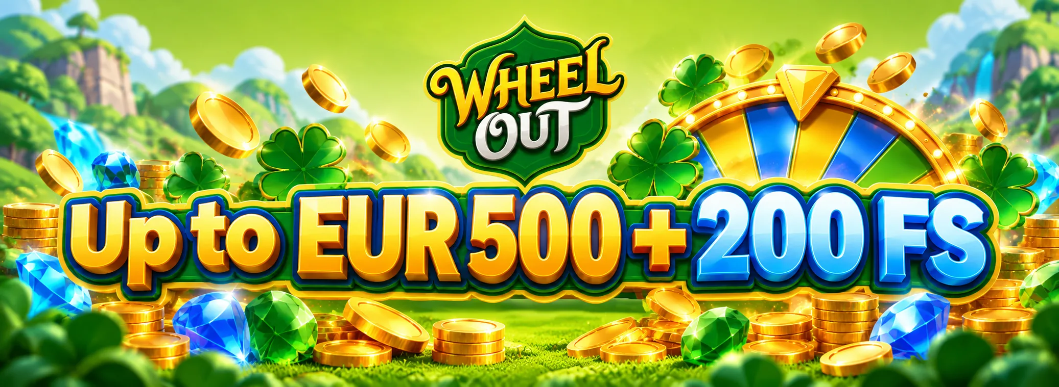 100% welcome match up to EUR 500 plus 200 free spins